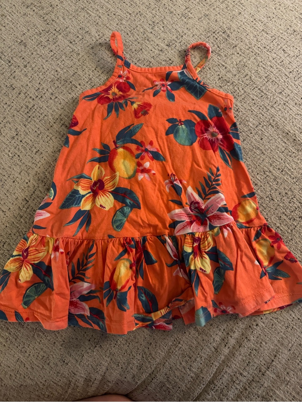 Tropical Orange Floral Sundress